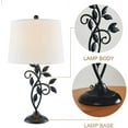 thumbnail image 4 of Maxax Traditional Table Lamps Set of 2, Black Metal Nightstand Lamps with White Fabric Shade, for Living Room, Bedroom, Office, 4 of 9