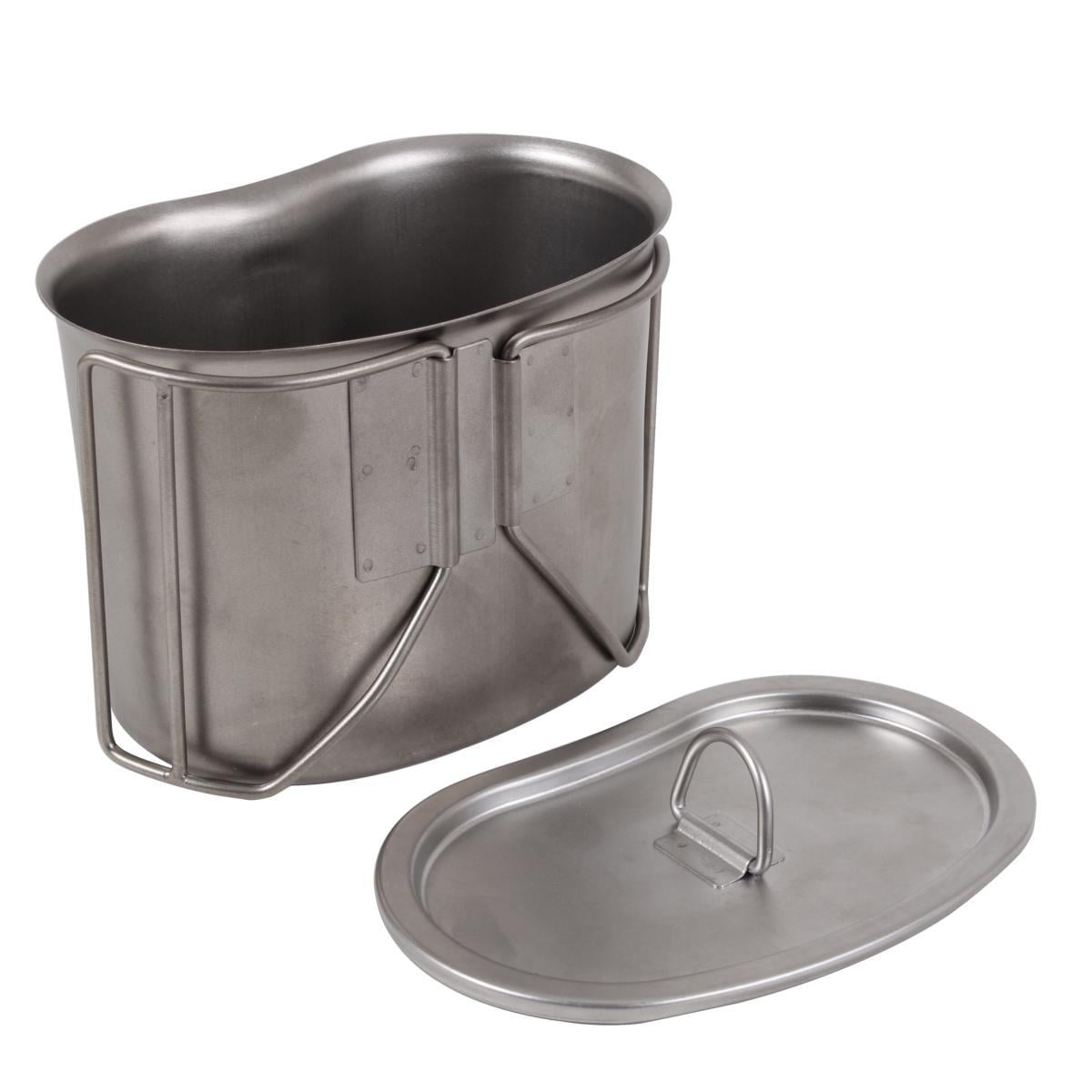 Type HEAVY DUTY Stainless Steel Canteen Cup with Lid Military New G.I 