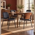thumbnail image 6 of Black Upholstered Dining Chairs Set of 2, Curved Mid Century Modern Chair - Kitchen Chairs, Dining Room Chairs, Dinning Chair with Faux Leather, Bentwood Side Profile, Metal Legs, Sillas de Comedor, 6 of 9