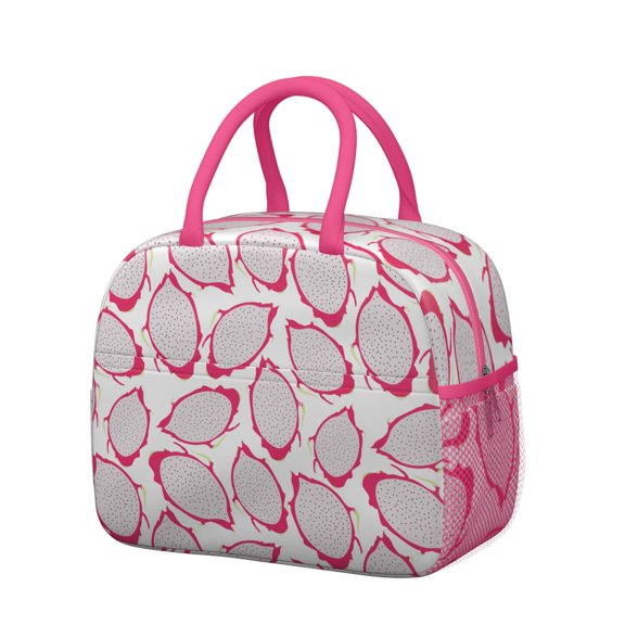 Lunch Bag Lunch Box for Women Reusable Insulated Lunch Bags,Water-Resistant Beautiful Pitaya Background Cooler Lunch Tote Bag, Large Capacity for Work Travel Picnic