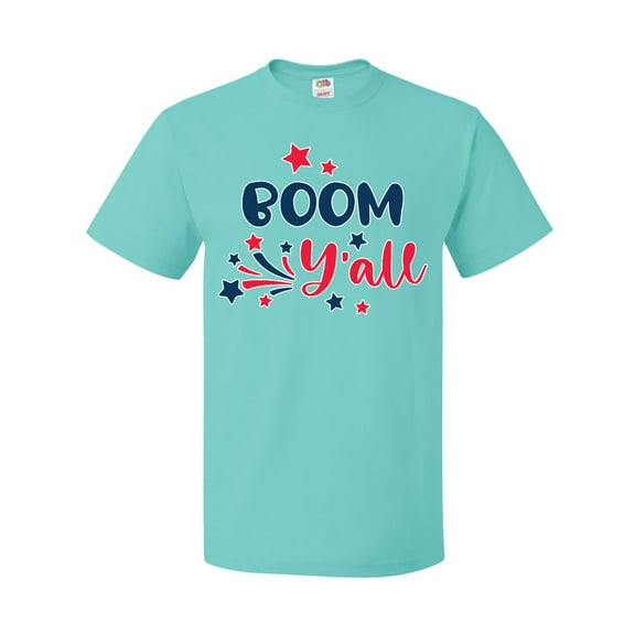 Inktastic 4th of July Boom Y'all with Red White and Blue Stars T-Shirt