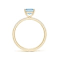 thumbnail image 2 of ANGARA Natural Emerald-Cut 1.35 ct Aquamarine Engagement Ring with Diamonds in 14K Yellow Gold for Women (Size-8x6mm) | March Birthstone, Anniversary, Jewelry Gift for Women | Natural Aquamarine Ring, 2 of 9