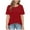 Red, variant on BLVB Women's Spring Summer Tops Casual Crewneck Short Sleeve Waffle Knit Hollow out Shirts Loose Tunic Tops Sweater Blouses
