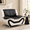 Black & White, variant on Gewnee Accent Chair Single Sofa, 42" Breathable Leather Sofa Chair with Solid Wood Frame & Metal Legs, Modern Furniture for Living Room Bedroom Office, Black & Red