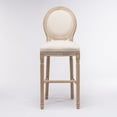 thumbnail image 3 of Hassch Farmhouse Wooden Barstools Set of 2, Classic Counter Height Chairs with Upholstered Cushion Seat & Back, for Kitchen Island, Dining Room, Home Pub (Beige), 3 of 9