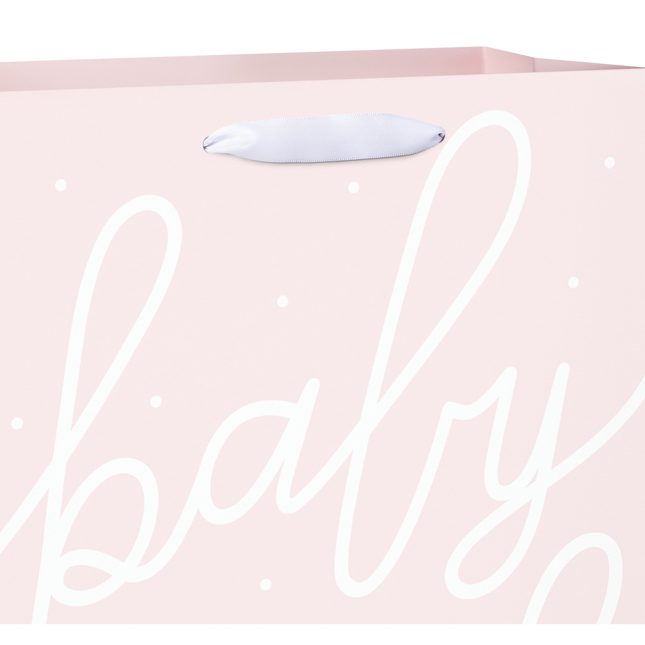 American Greetings 12.75 in. Large Pink Baby Shower Gift Bag, Baby Girl Script (1-Count)