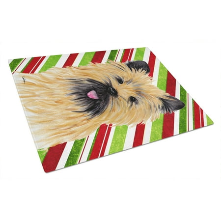 

Carolines Treasures SC9335LCB Cairn Terrier Candy Cane Holiday Christmas Glass Cutting Board Large 12H x 16W
