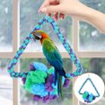 thumbnail image 2 of Bird Stand Swing Birdcage Bird Perch Bird Cotton Rope Swing Parrot Bird Supply, 2 of 8