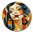 thumbnail image 2 of Designart "Portrait of a Woman in Art Deco Style II" Abstract Portraits Oversized Wall Clock, 2 of 5