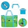 thumbnail image 4 of KABAQOO Extra Large Beach Bag Shop Grocery Bag Picnic Mesh Tote Bag with Zipper and Pocket Green, 4 of 7