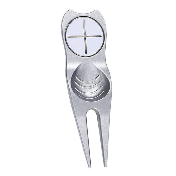 Herramienta de golf, marcador de pelota de golf, soporte de palo de oro, horquilla de aleación multifunción, antideslizante, suministros Sharpla horquilla de reparación de chuletas de golf