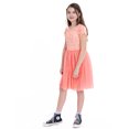 thumbnail image 3 of Moana Girls All Over Print Tulle Dress with Short-Sleeves, Sizes 4-12, 3 of 10