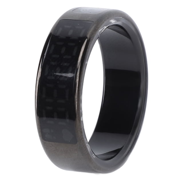 Smart Smart Ring Touch Screen Water Resistant Multiple Sport Modes Fitness Health Tracking Smart Ring for Business Travel Parties Black