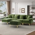 thumbnail image 2 of Wiilayok 114" U-Shaped Sectional Sofa,Chenille Modular 4 Seat Sofa Set for Living Room,Convertible L Shaped Sofa Couch Set with Chaise Lounge, Ottoman and Pillows, 2 of 8