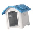 thumbnail image 4 of Casa para perros al aire libre, caseta para mascotas resistente a la intemperie con rejillas de ventilación, refugio para cachorros, jaula para perros azul sin puerta, 4 of 8