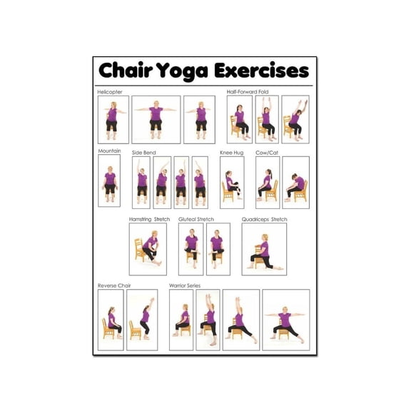 Posters Posters Chair Yoga Practice Poster for Seniors Yoga Room Poster Canvas Painting Posters And Prints Wall Art Pictures for Living Room Bedroom Decor