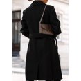 thumbnail image 3 of LinYooLi Women's Notch Lapel Wrap Coat Winter Casual Wool Blend Overcoat Mid-Length Coat with Blet, 3 of 5