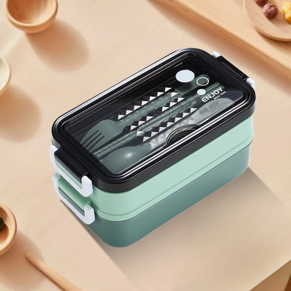 Infidev Plastic Disposable Bento Boxes Double Layer Lunch Box