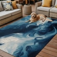 thumbnail image 2 of Fsddascl Blue Abstract Art Outdoor Rug for Patio/Deck/Porch, Non-Slip Large Area Rug 4 x 6 Ft, Modern Waves Art Indoor Outdoor Rugs Washable Area Rugs, Reversible Camping Rug Carpet Runner, 2 of 5