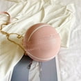 thumbnail image 3 of Bolso de hombro redondo para mujer, de mano pequeños con cadena femenina en forma de baloncesto, 3 of 6