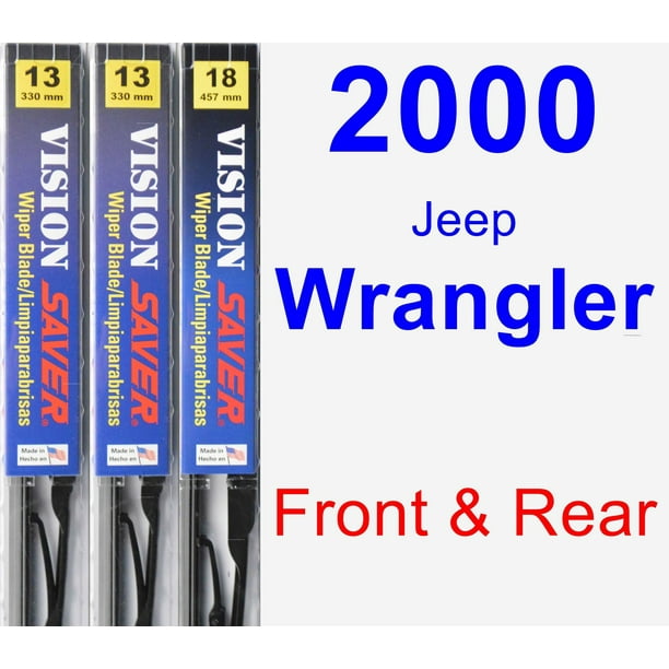 2000 Jeep Wrangler Wiper Blade Set/Kit (Front & Rear) (3 Blades) -  Vision Saver 
