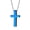 Blue, variant on Unisex Stainless Steel Cross Pendent Necklace Classic Simple Adjustable Jewelry Gift for Men WomenBlack