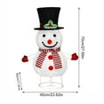 thumbnail image 3 of 28in LED Snowman Outdoor Decoration | Foldable Telescopic Waterproof Lighted Holiday Ornament | Metal & Cloth Multicolor | Battery Powered | Weather Resistant Christmas Yard Decor, 3 of 8