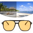 thumbnail image 3 of FEISEDY Retro Square Aviator Sunglasses Women Men 70s Vintage Trendy Plastic Frame Sun Glasses B2835, 3 of 13