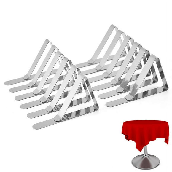 Zshan 12 Pieces（7.5x6.5cm） Stainless Tablecloth Clip, Table Cloth Clip Non-Slip Fixing, Stainless Steel Tablecloth Clips, Garden Table Cloth, for Children's Picnic Table Restaurant Picnic Wedding