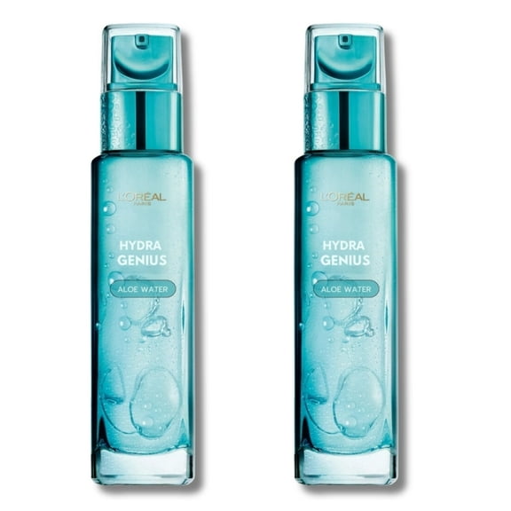 Loreal Paris Hydra Genius Hyaluronic Acid   Aloe Vera Liquid Moisturiser for Normal to Dry Skin, 70ml 2 Pack