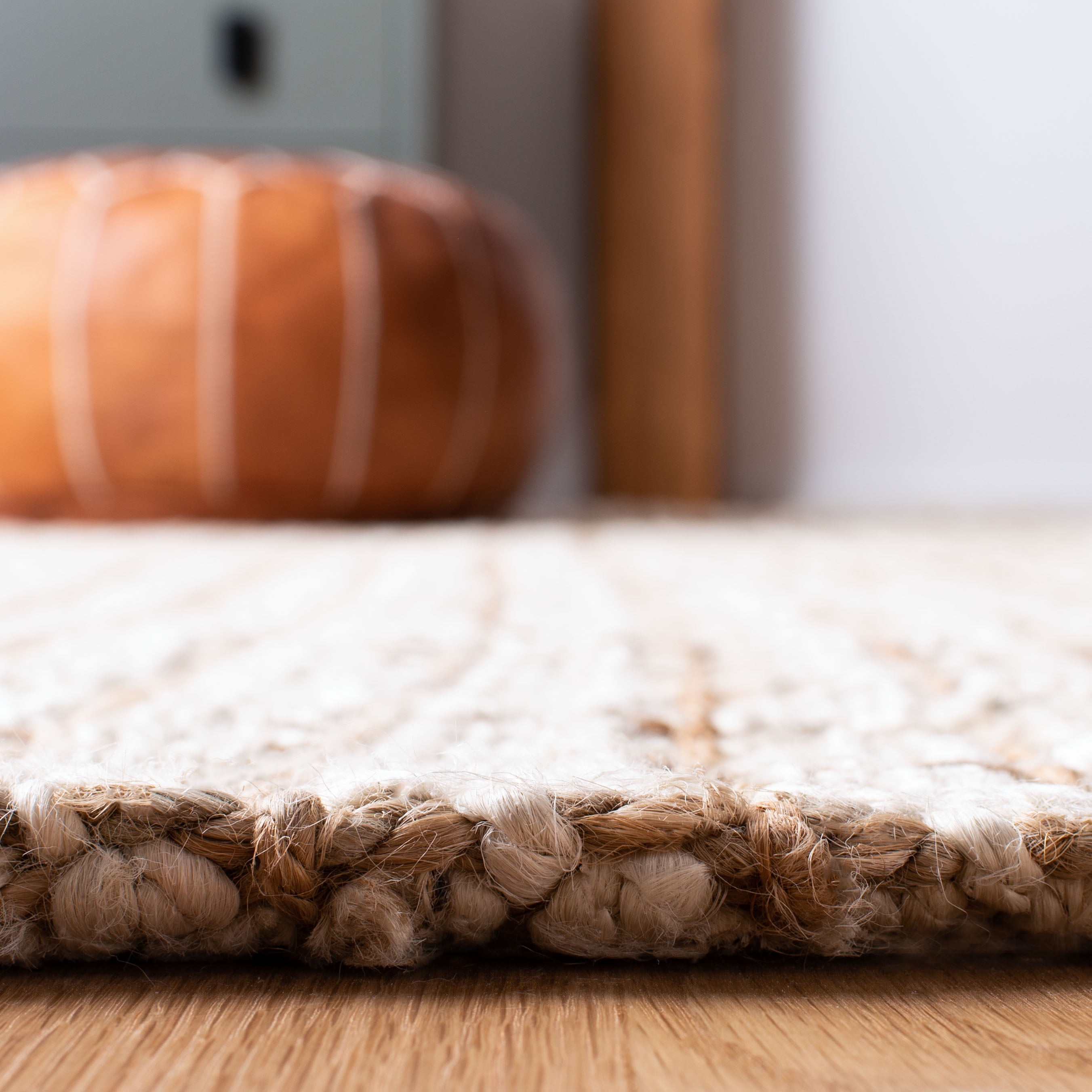 SAFAVIEH Natural Fiber Aletha Solid Runner Rug, Ivory/Light Brown, 2'3" x 12'