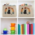 thumbnail image 6 of Yayeee 2 Pack Canvas Storage Basket with Handles for Shelves Fabric Bins Closet Organizer, Beige Cat Rainbow, 6 of 8