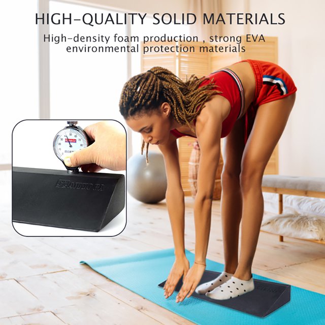 Bloques De Cuña De Yoga Slant Board - Bloque ligero para sentadillas para ejercicio, gimnasio, fitness (negro)