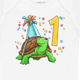 thumbnail image 4 of Inktastic 1st Birthday Cute Turtle in Party Hat with Confetti Boys or Girls Baby Bodysuit, 4 of 5