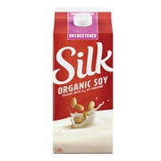Silk Organic Soy Beverage, Unsweetened Original, Dairy-Free, 1.89L