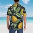 thumbnail image 4 of Kll Men'S Hawaiian Shirt Short Sleeve Button Down Beach Shirts-Hand Drawn Citrus Fruits Elegant Lemons, 4 of 7