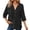 14ZA-Black, variant on Sweatshirt for Women Knit Quarter Sleeve Button Front Pullover Solid Color Loose Lightweight Top Versatile Casual Outdoor