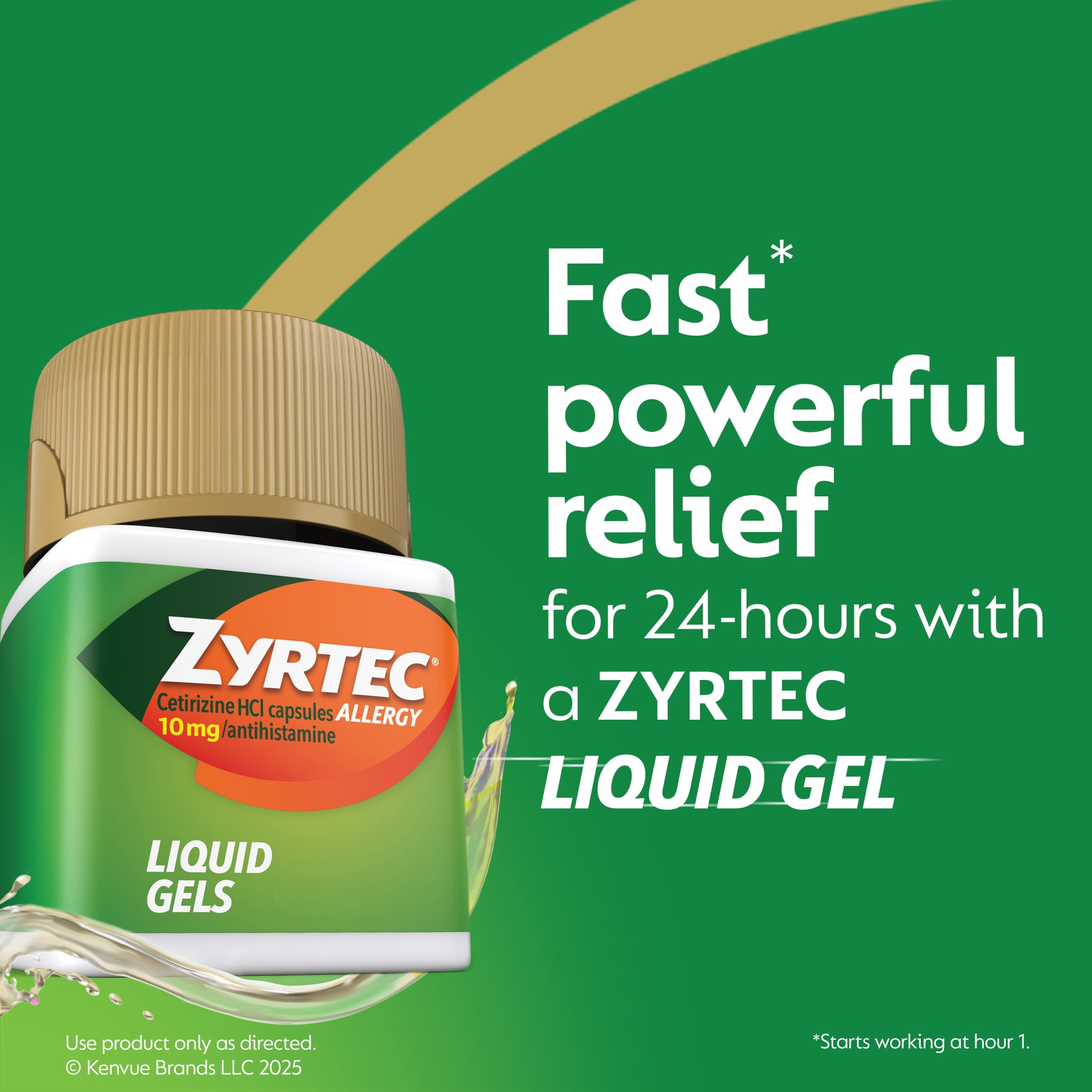 Zyrtec 24 Hour Allergy Relief Antihistamine Capsules, 40 Count