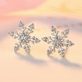 thumbnail image 4 of KOYPTL Valentine's Day Gift for Girlfriend Wife, Silvery Snowflake Earrings For Women Simples Ear Accessories, Mother's Day Gift for Mother, Birthday Present for Daughter, 4 of 8
