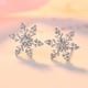 thumbnail image 4 of Pendientes para mujer, regalos para mujer Pendientes de copo de nieve plateados para mujer Accesorios sencillos para las orejas Un pendiente, 4 of 5
