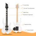 thumbnail image 6 of GLARRY Electric Guitar with Bag Beginner Burning Fire Style White, 6 of 7