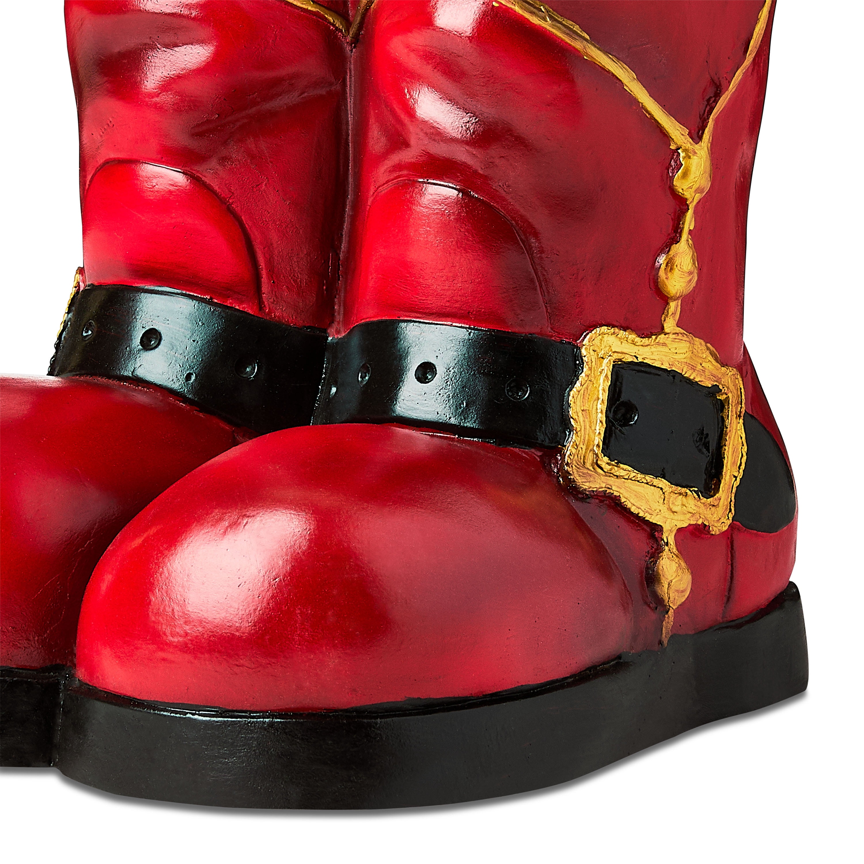 Santa's Boots Christmas Indoor/Outdoor Decoration, Red and White, 16", by Holiday Time