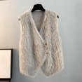thumbnail image 2 of Gaexia Vest for Women Long,Women Knit Vest Cardigan Double Button Up Sweater Outerwear Casual Layering Piece With Collar, 2 of 3