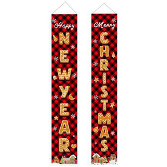 Paredes de celosía roja y negra navideña, decoración para exteriores, cortinas, fiestas navideñas, banderas colgantes