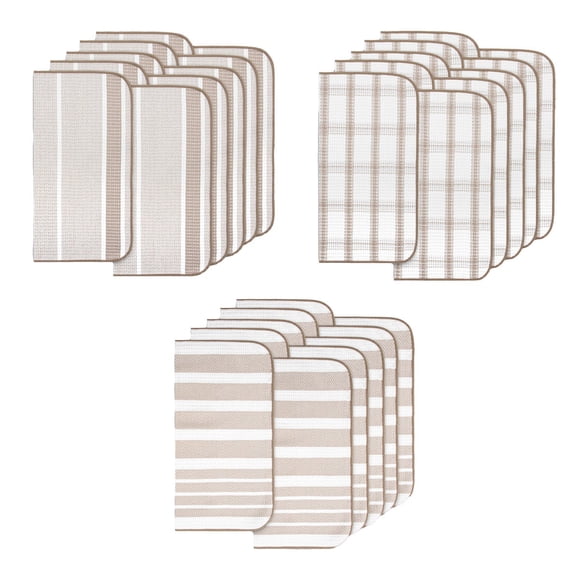 Kitchen Works Chiffons à Vaisselle, Lot de 30 Taupe