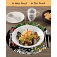 thumbnail image 3 of 15 Inch Round Placemats Set of 4, Black Gnomes Christmas Non Slip Heat Insulation PP Table Mats, Xmas Tree Balls Snowflake Washable Place Mats for Kitchen Dining Party Table Decor, 3 of 7