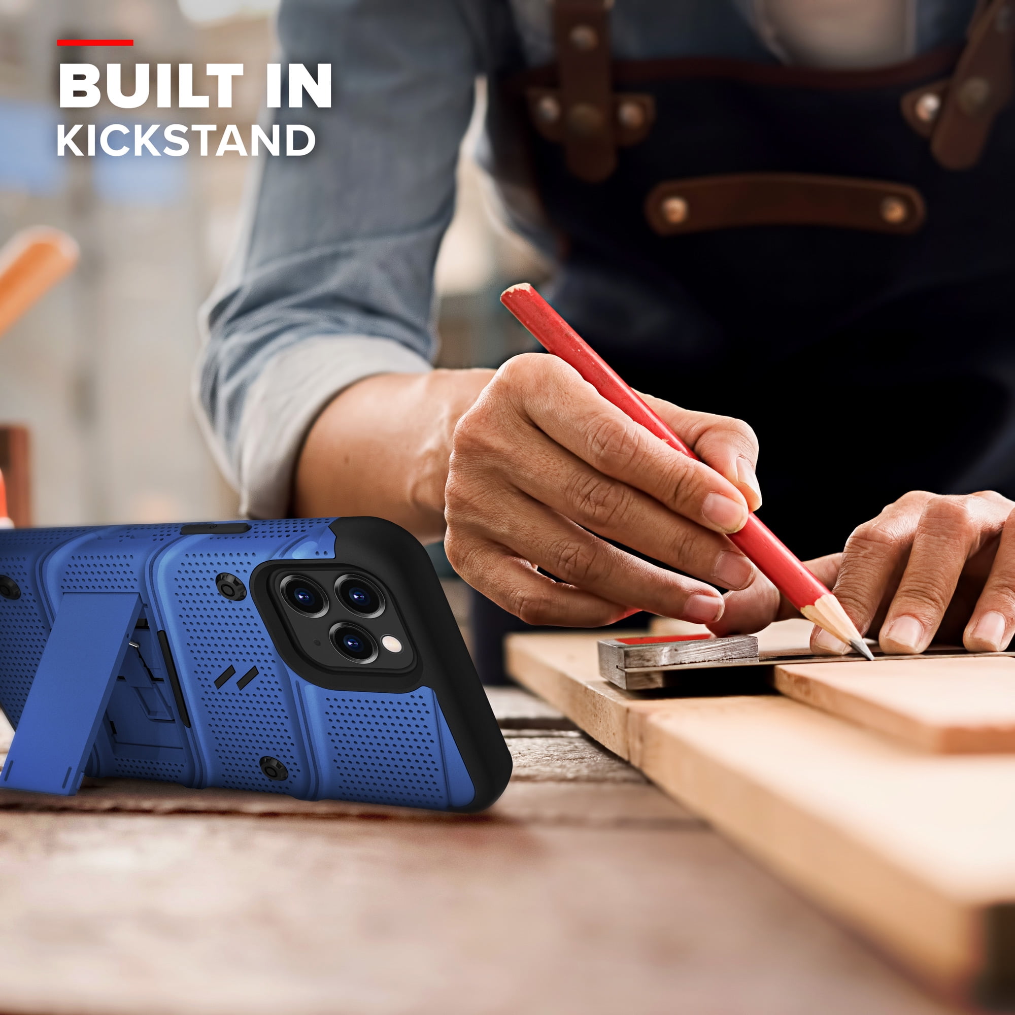 ZIZO Bolt Series for iPhone 12 Pro Max Case, Blue & Black