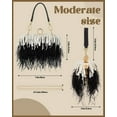 thumbnail image 2 of CAILDANL Women Ostrich Feather Tote Bag Fluffy Purse Clutch Feather Evening Handbag for Wedding, 2 of 7