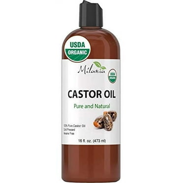 Milania Pure & Natural Organic Castor Oil 16oz Hexane-Free Cold-Pressed