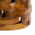 thumbnail image 5 of DecMode Brown Contemporary Round Stacked Brick Style Wood Accent Table, 14"W x 18"H, 5 of 15